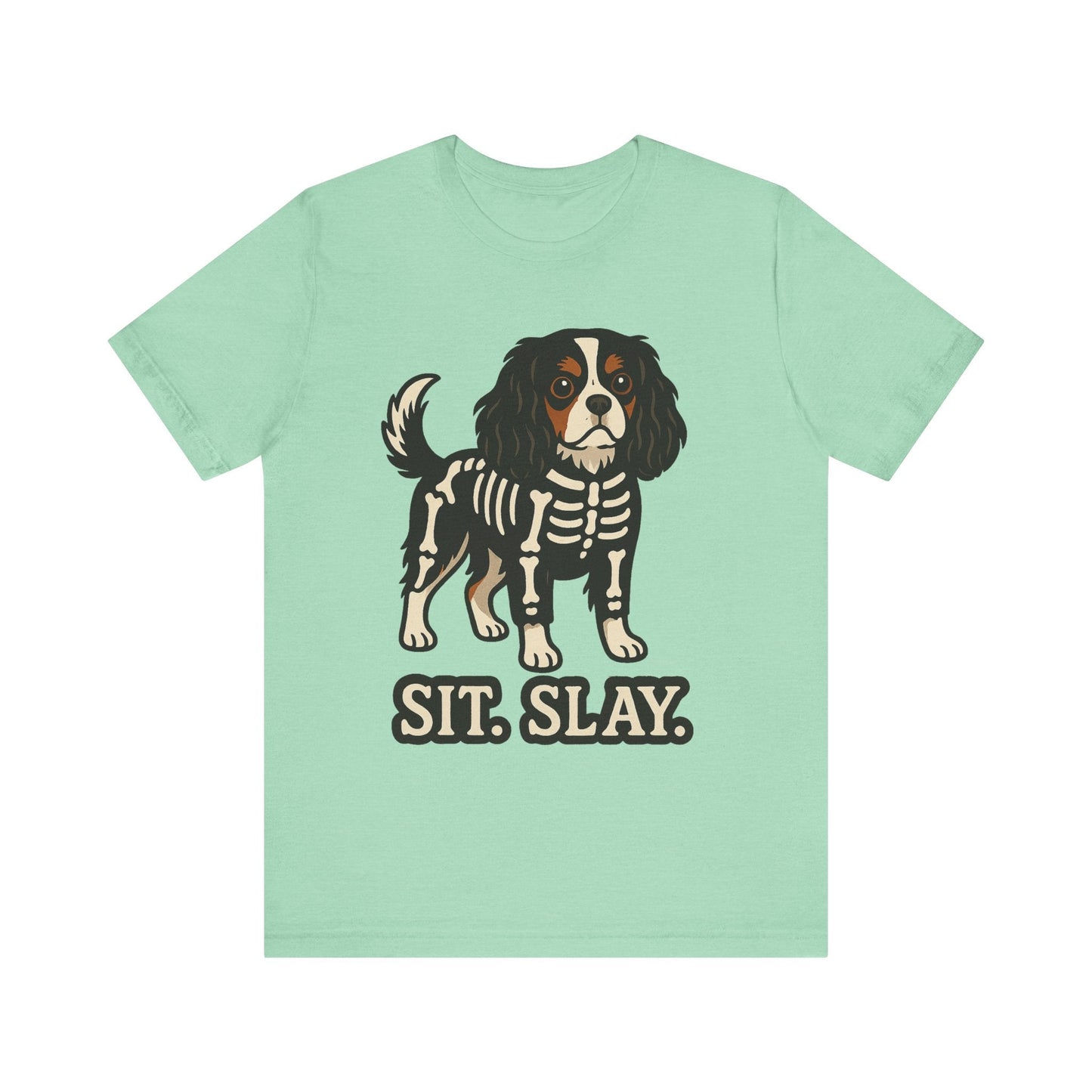 Printify T-Shirt Tricolor Cavalier King Charles Stay. Slay. Halloween TShirt