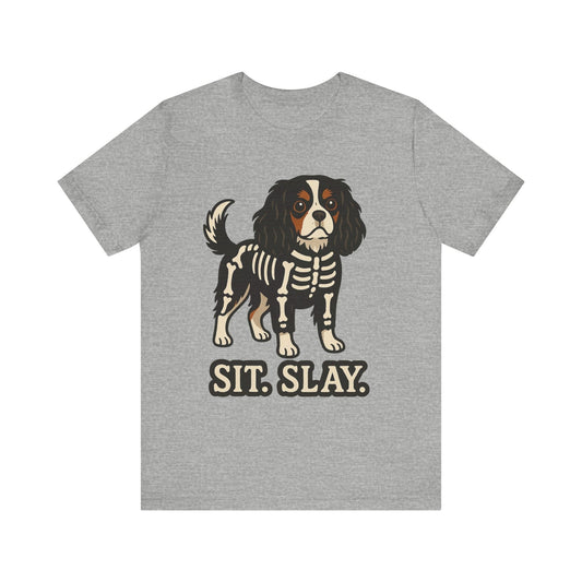 Tricolor Cavalier Stay. Slay. Halloween TShirt