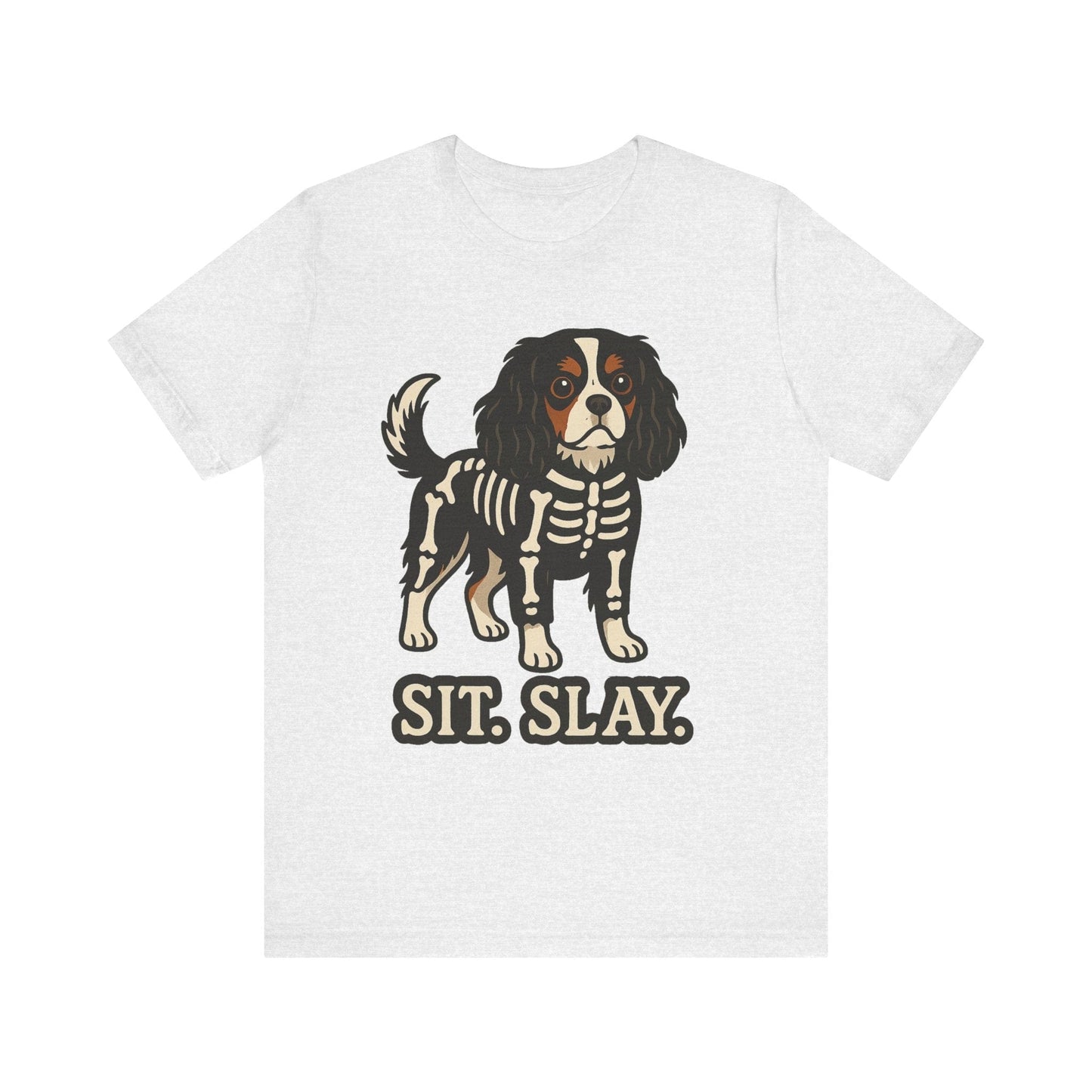 Printify T-Shirt Tricolor Cavalier King Charles Stay. Slay. Halloween TShirt