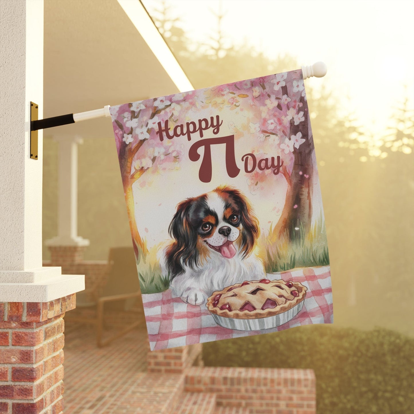 Tricolor Cavalier Pi Day Garden Flag