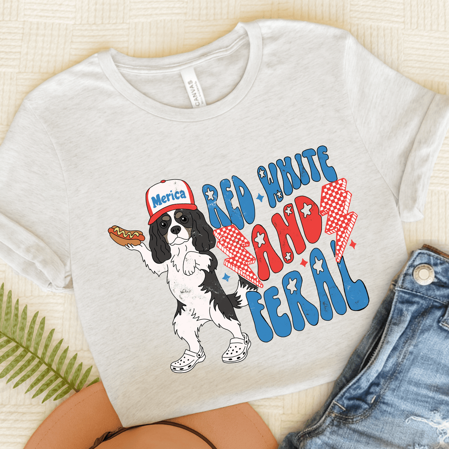 Personalized Cavalier USA Feral Unisex TShirt Ash