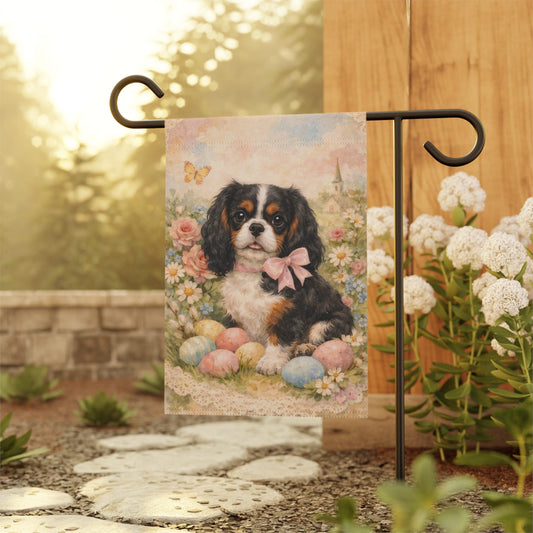 Personalized Cavalier Retro Lace Easter Yard Flag