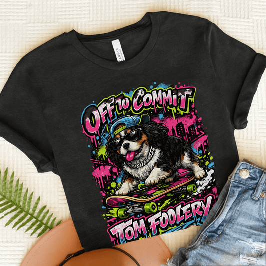 Personalized Cavalier Skateboard Unisex TShirt Dark Grey Heather