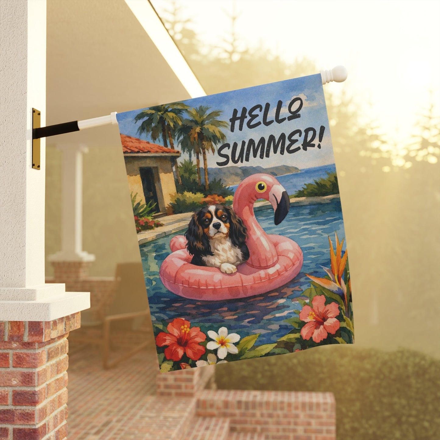Personalized Cavalier Swimming Pool Garden Flag