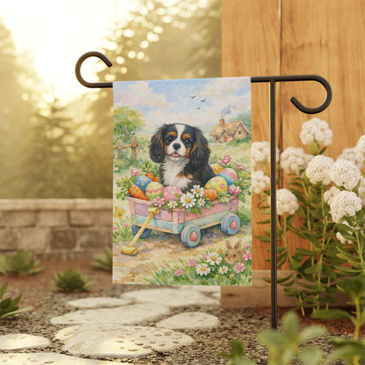 Personalized Cavalier Wagon Easter Yard Flag