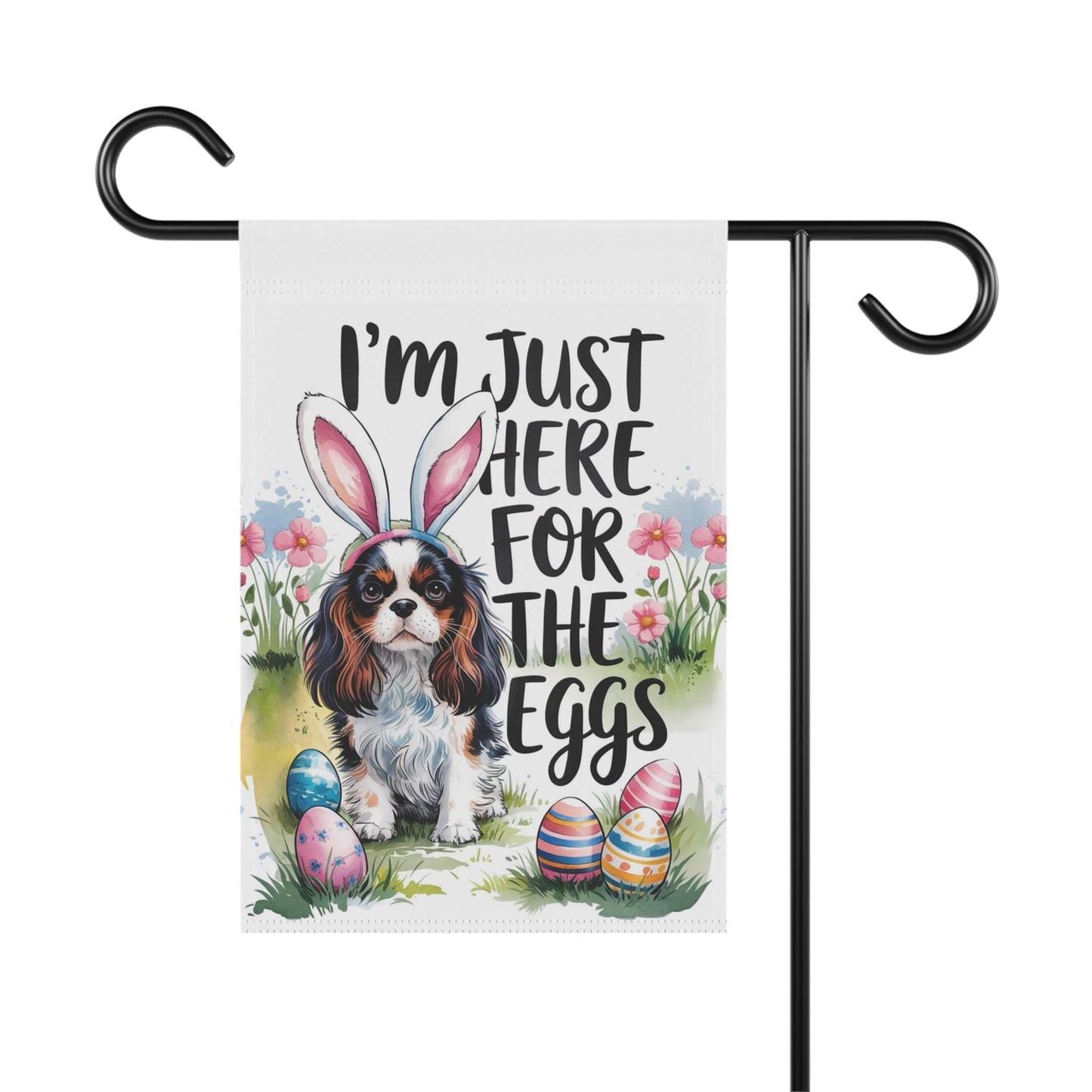 Printify Garden Flag Tricolor King Charles Cavalier Easter Garden Flag