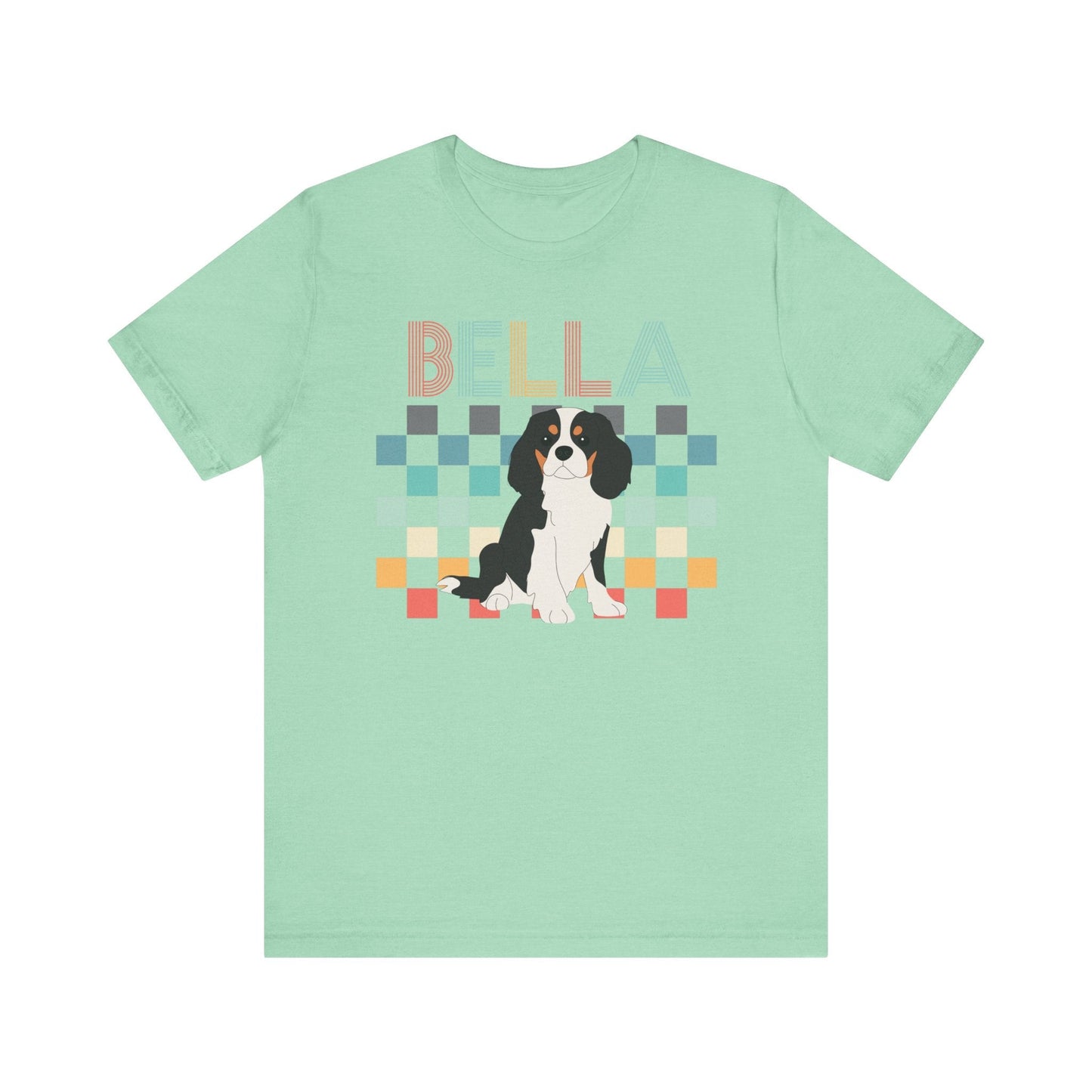Printify T-Shirt Tricolor King Charles Checkered Tee