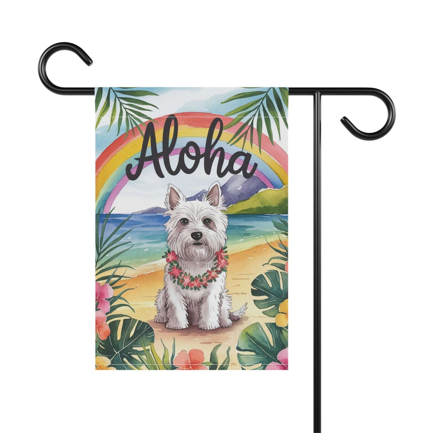 Printify Garden Flag West Highland Westie Terrier Aloha Garden Flag