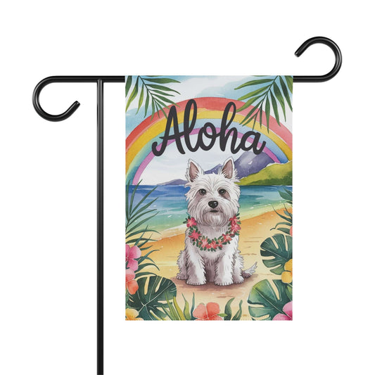 West Highland Westie Terrier Aloha Garden Flag