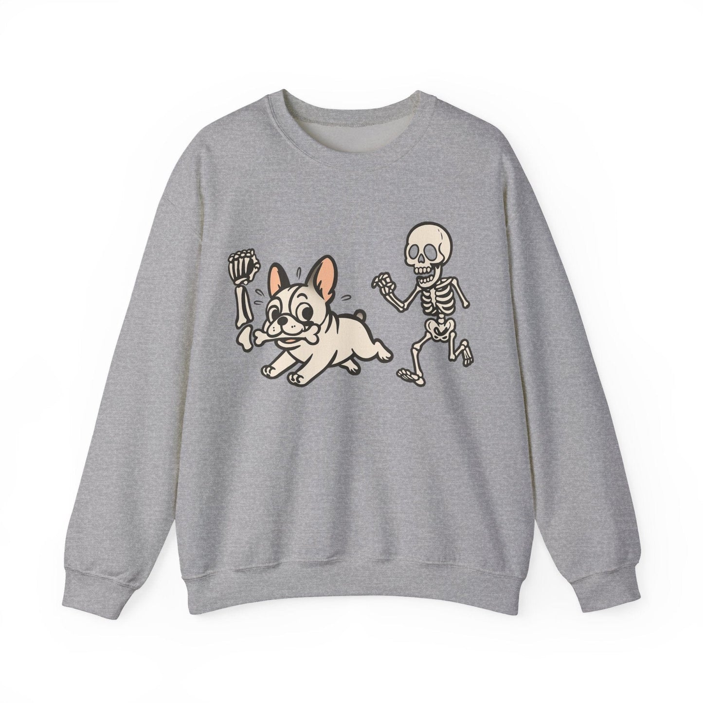 Printify Sweatshirt White French Bulldog Grave Robber Sweatshirt