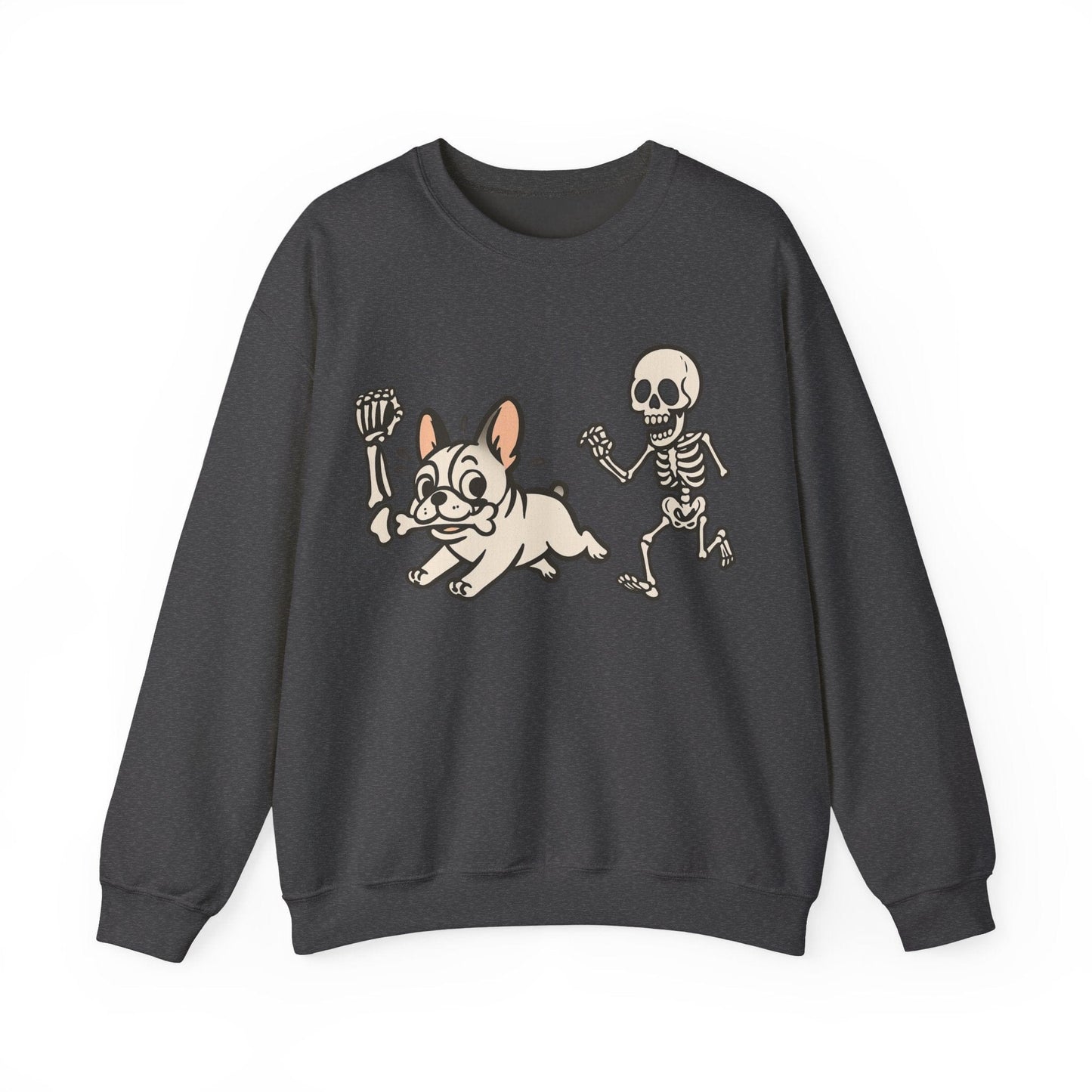 Printify Sweatshirt White French Bulldog Grave Robber Sweatshirt