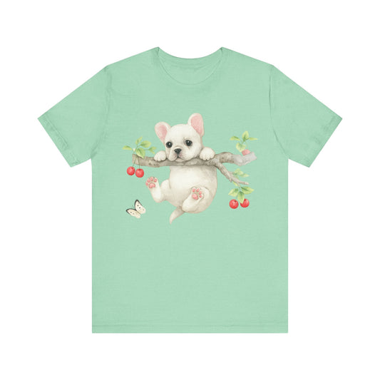 White Frenchie Hang In There Tshirt