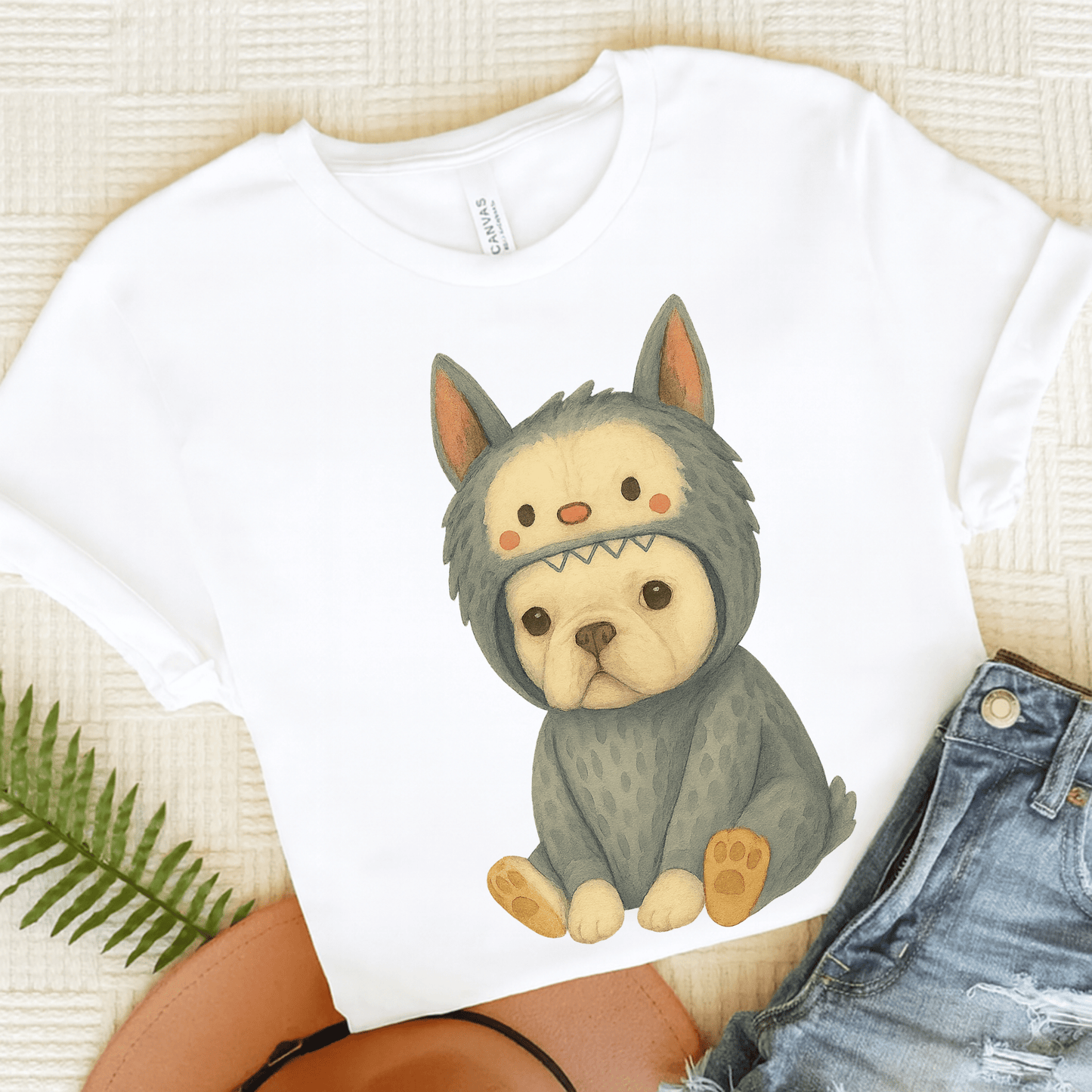 Printify T-Shirt White / S White French Bulldog Little Monster TShirt