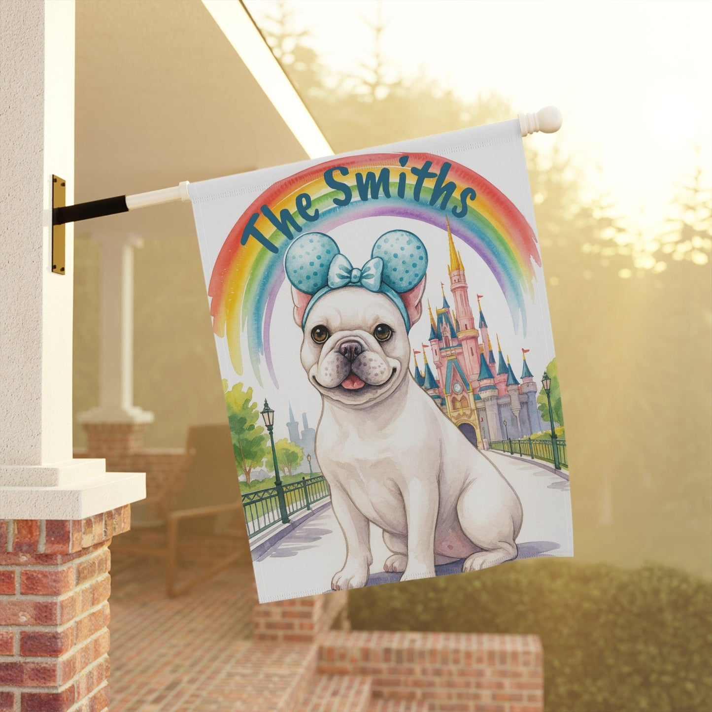 Printify Garden Flag White French Bulldog Magical Kingdom Garden Flag
