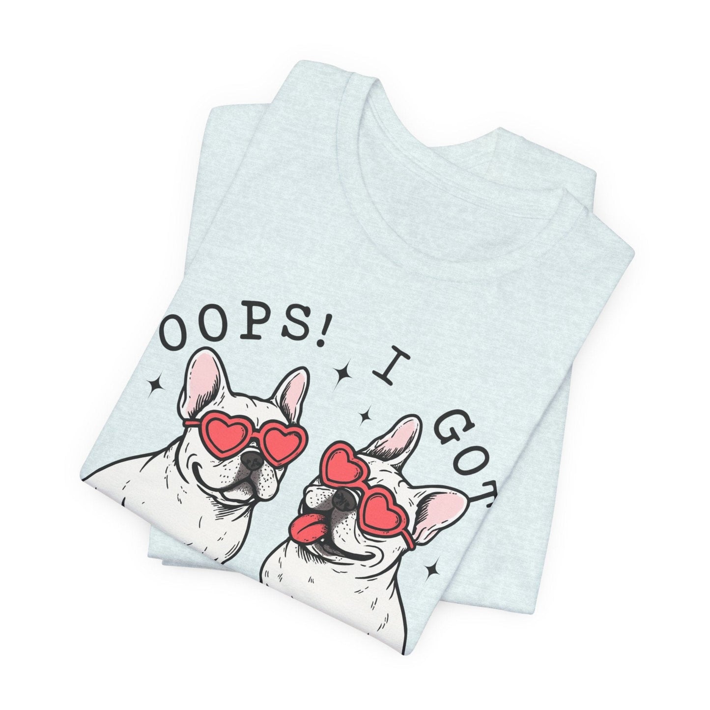 Printify T-Shirt White French Bulldog Oops TShirt