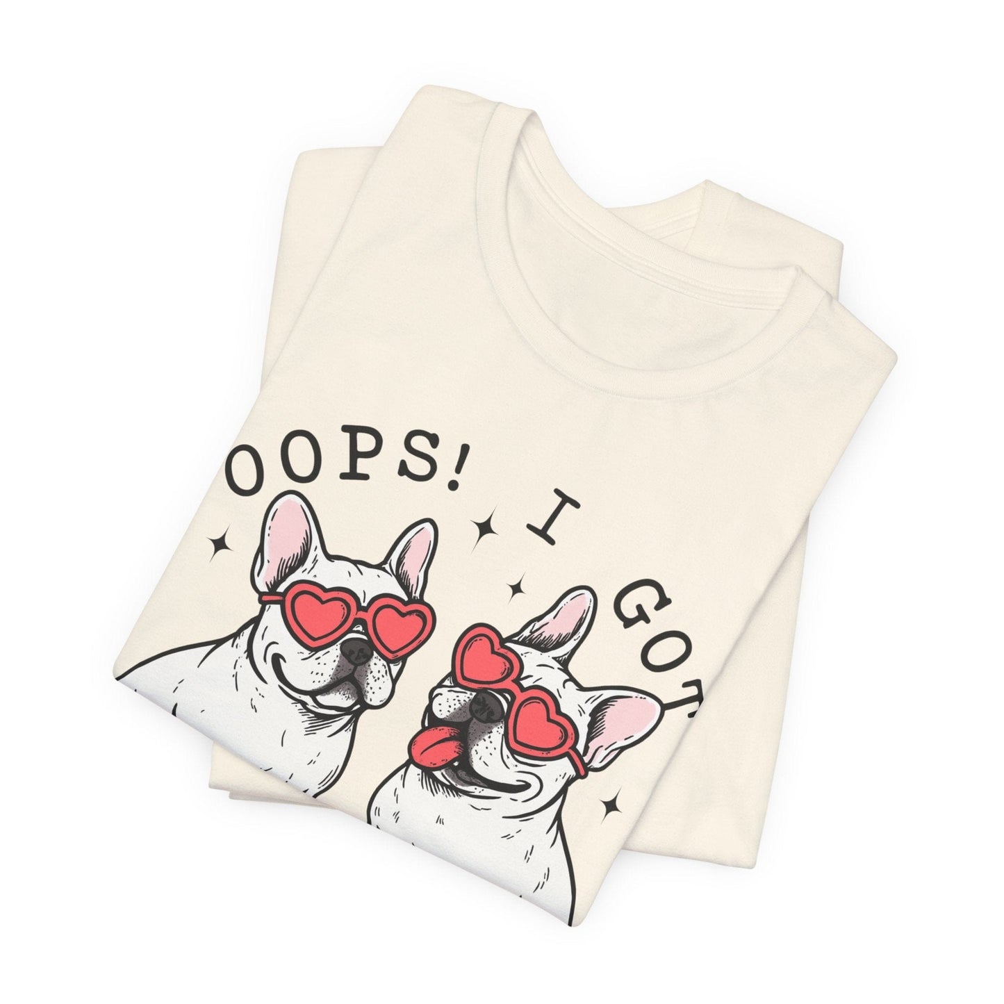 Printify T-Shirt White French Bulldog Oops TShirt