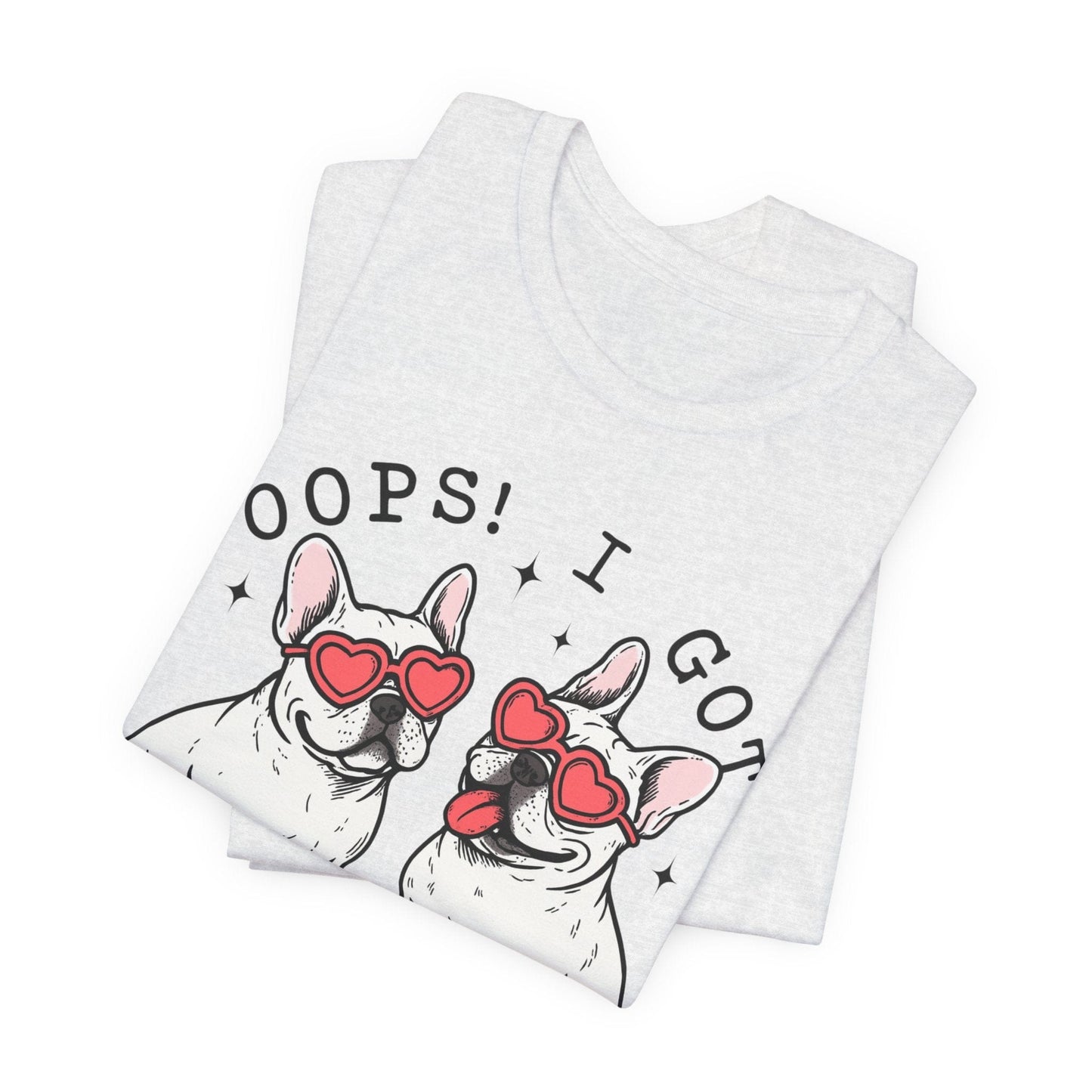 Printify T-Shirt White French Bulldog Oops TShirt