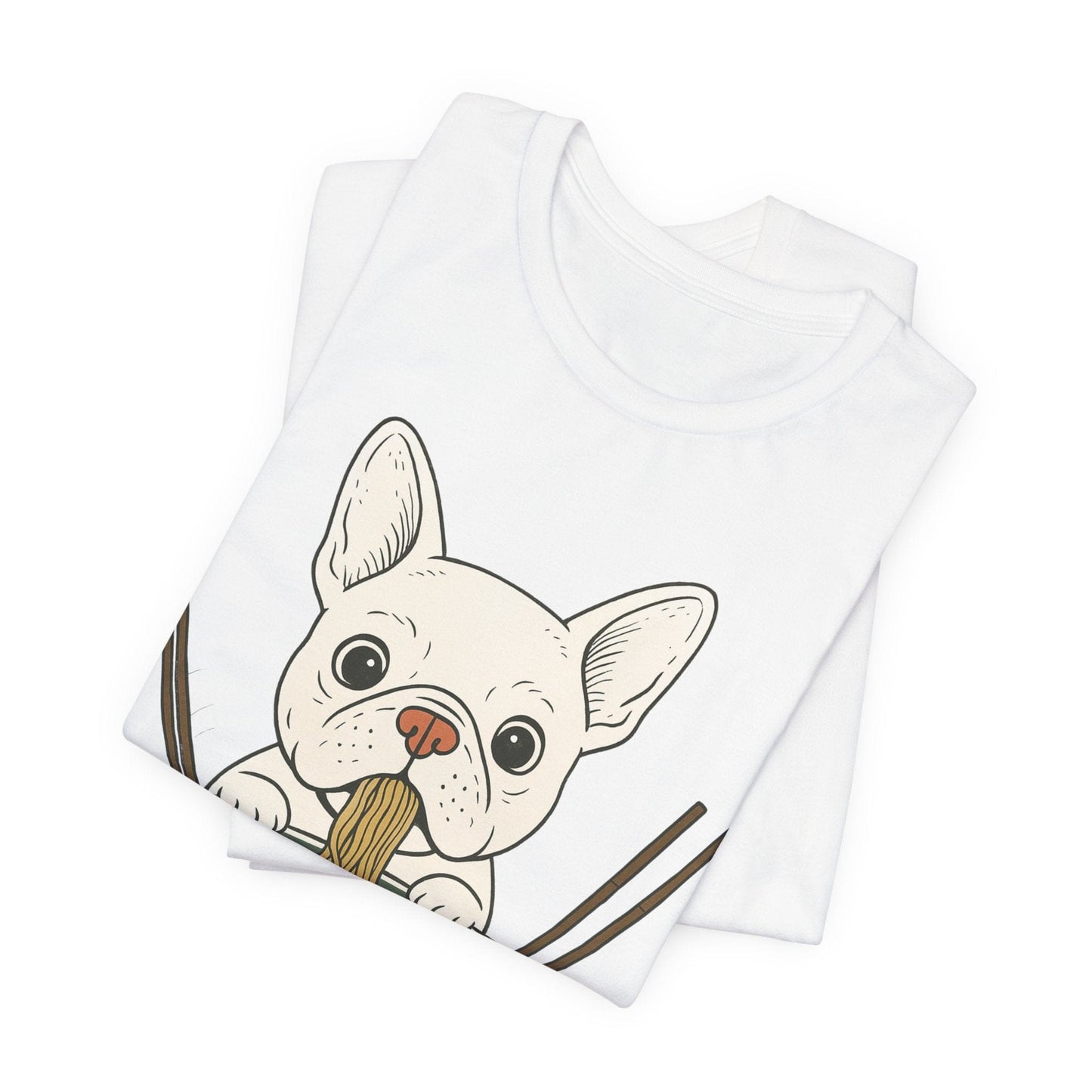 Printify T-Shirt White French Bulldog Ramen TShirt