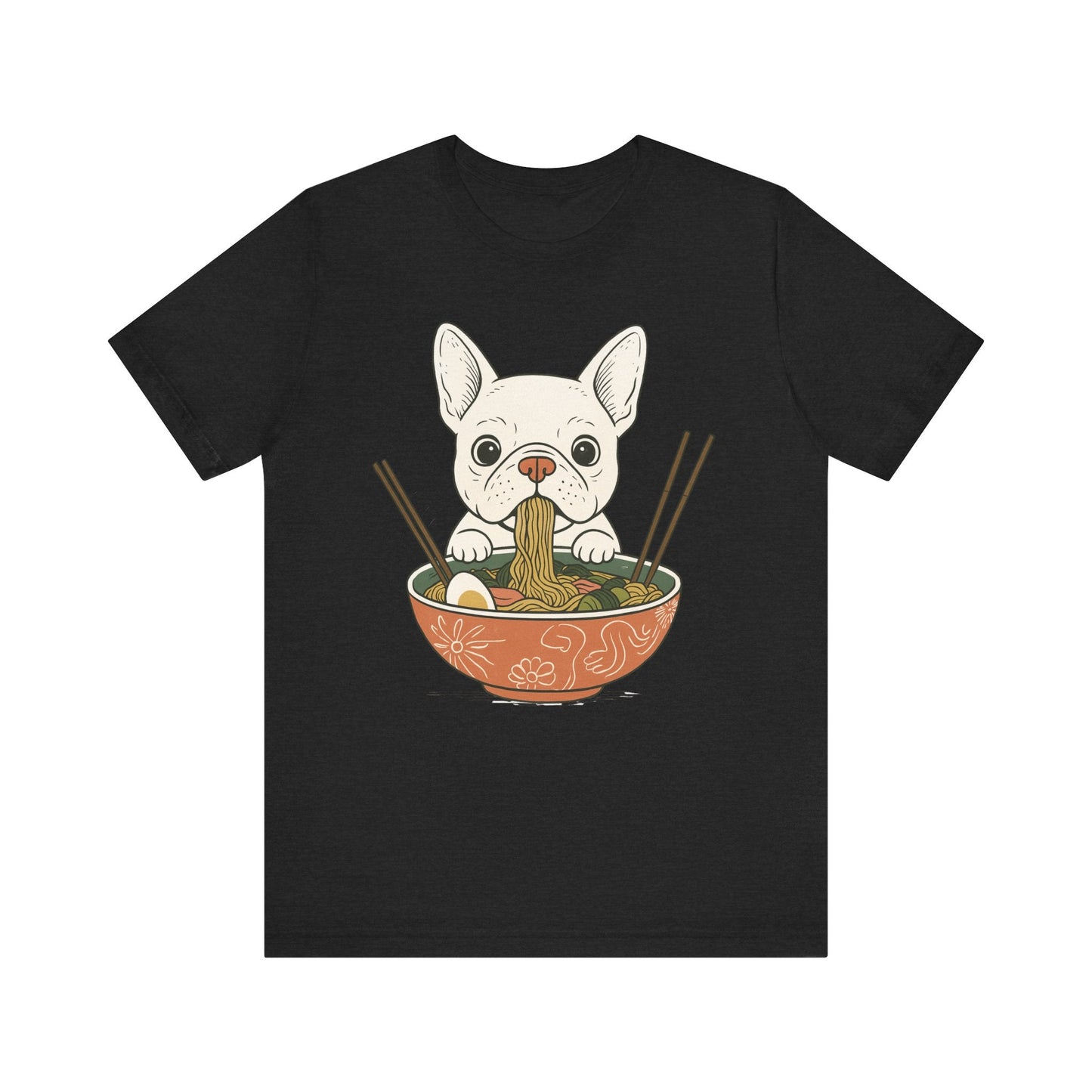 Printify T-Shirt White French Bulldog Ramen TShirt
