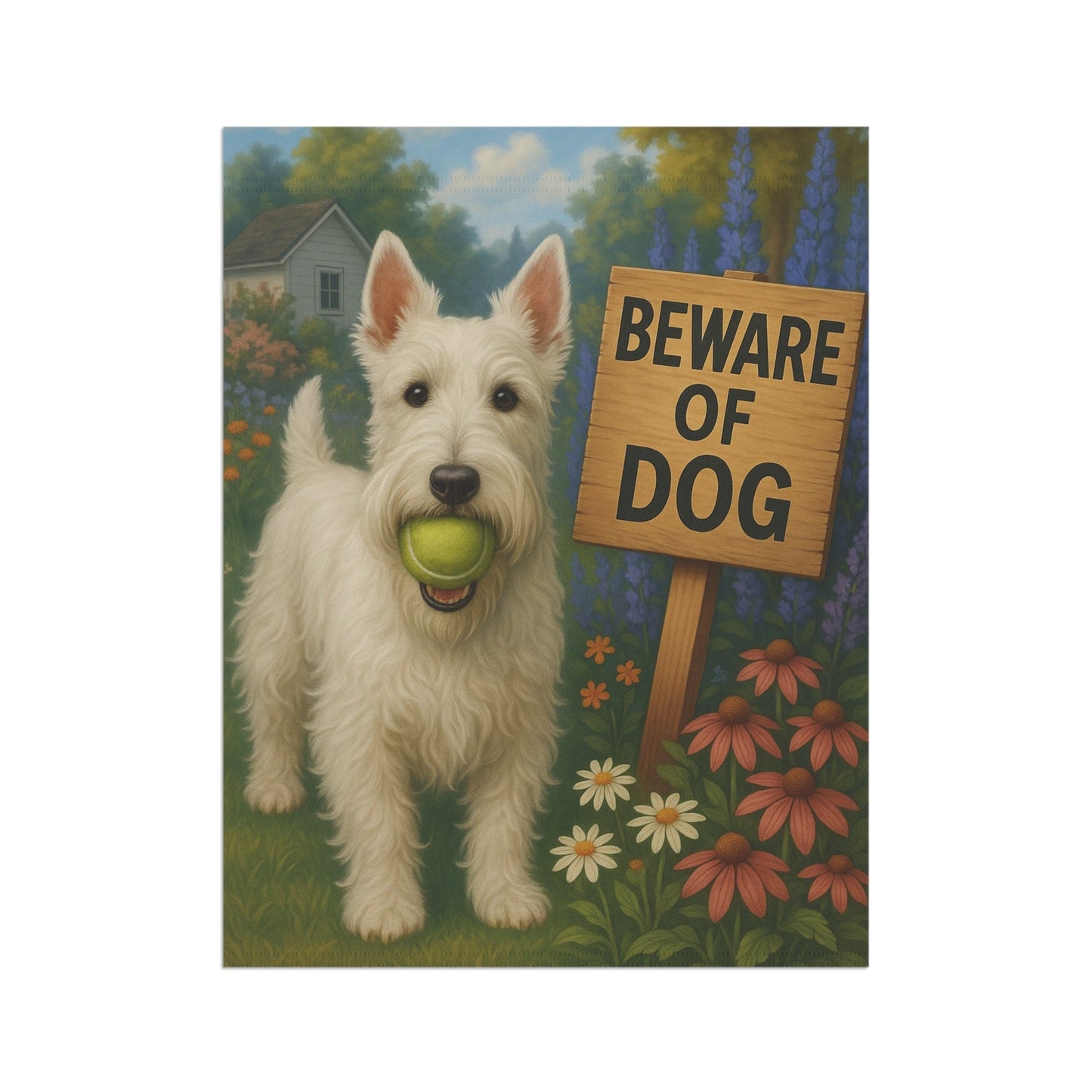Printify Garden Flag White Scottie Scottish Terrier Garden Flag