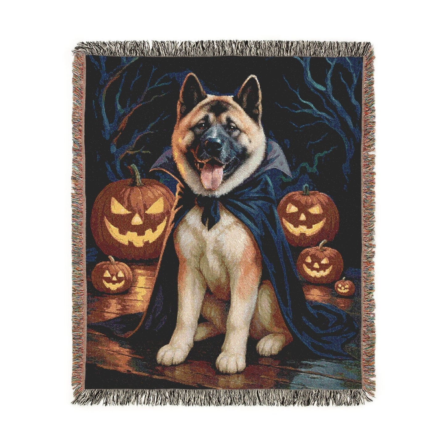 Printify Home Decor Woven Blanket, Fawn American Akita Halloween Dog Lovers, Decor Throw, Fall Decoration