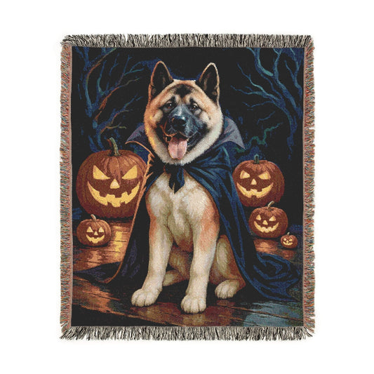 Fawn American Akita Vampire Woven Blanket