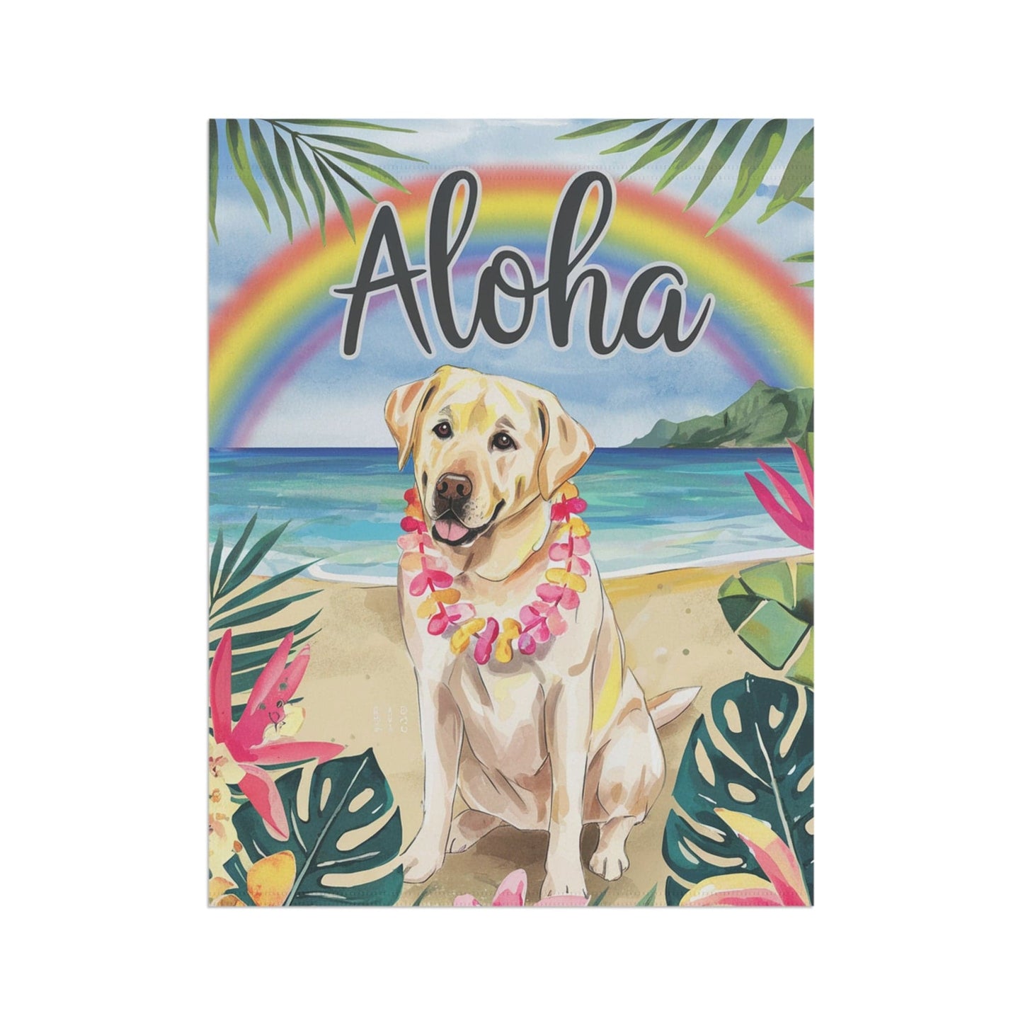 Printify Garden Flag Yellow Labrador Retriever Aloha Garden Flag
