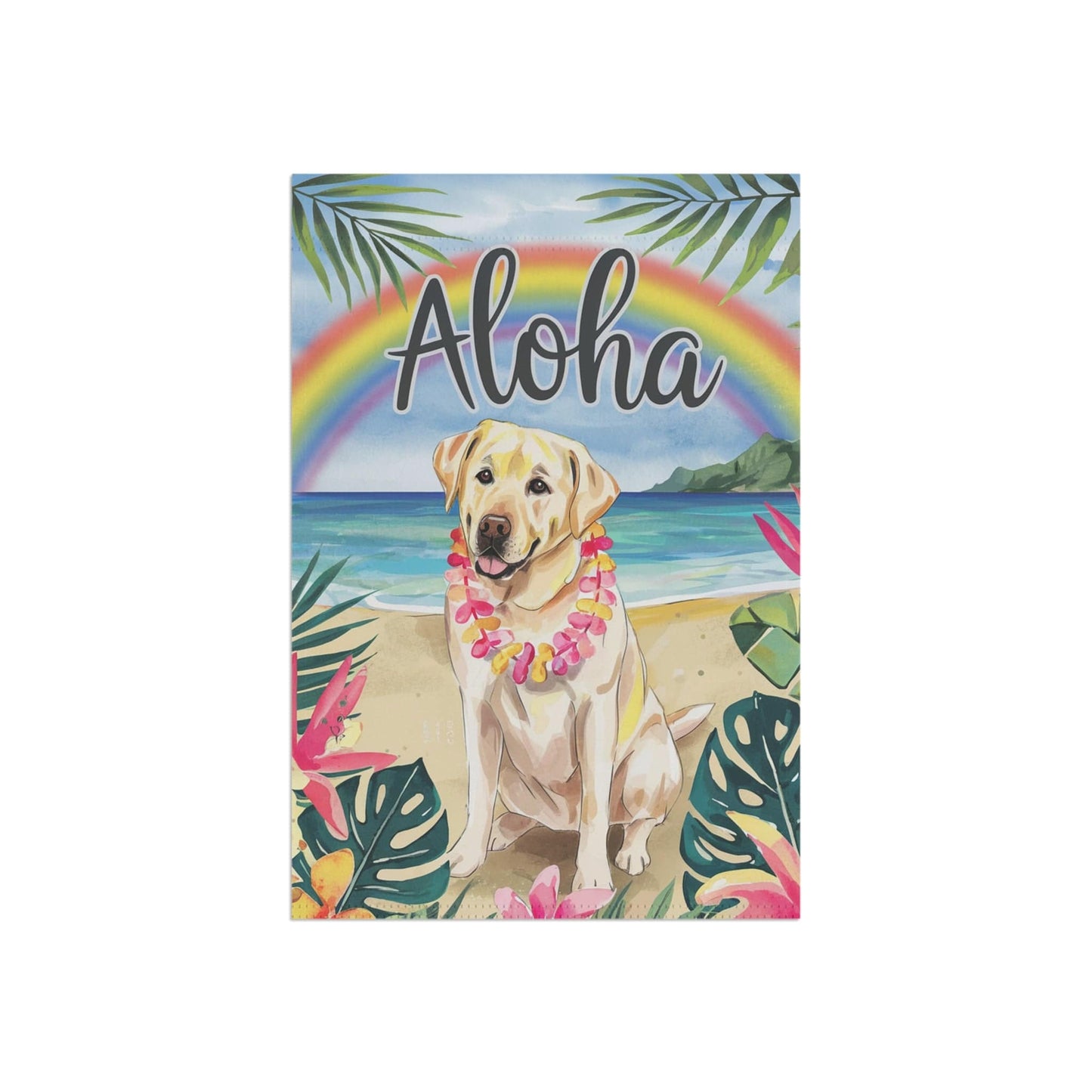 Printify Garden Flag Yellow Labrador Retriever Aloha Garden Flag