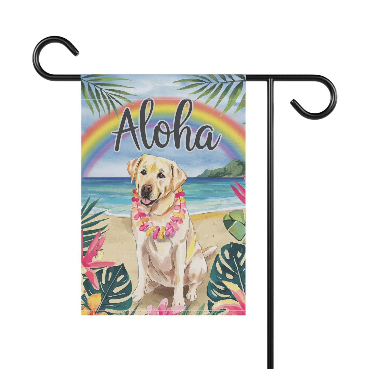 Printify Garden Flag Yellow Labrador Retriever Aloha Garden Flag