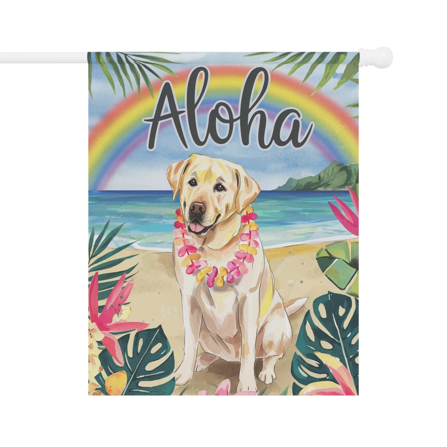 Printify Garden Flag Yellow Labrador Retriever Aloha Garden Flag