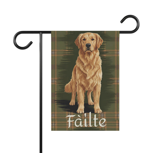 Golden Retriever Scottish Welcome Garden Flag