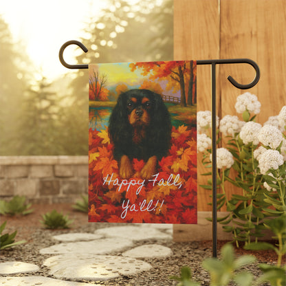 Black & Tan Cavalier Fall Ya'll Garden Flag