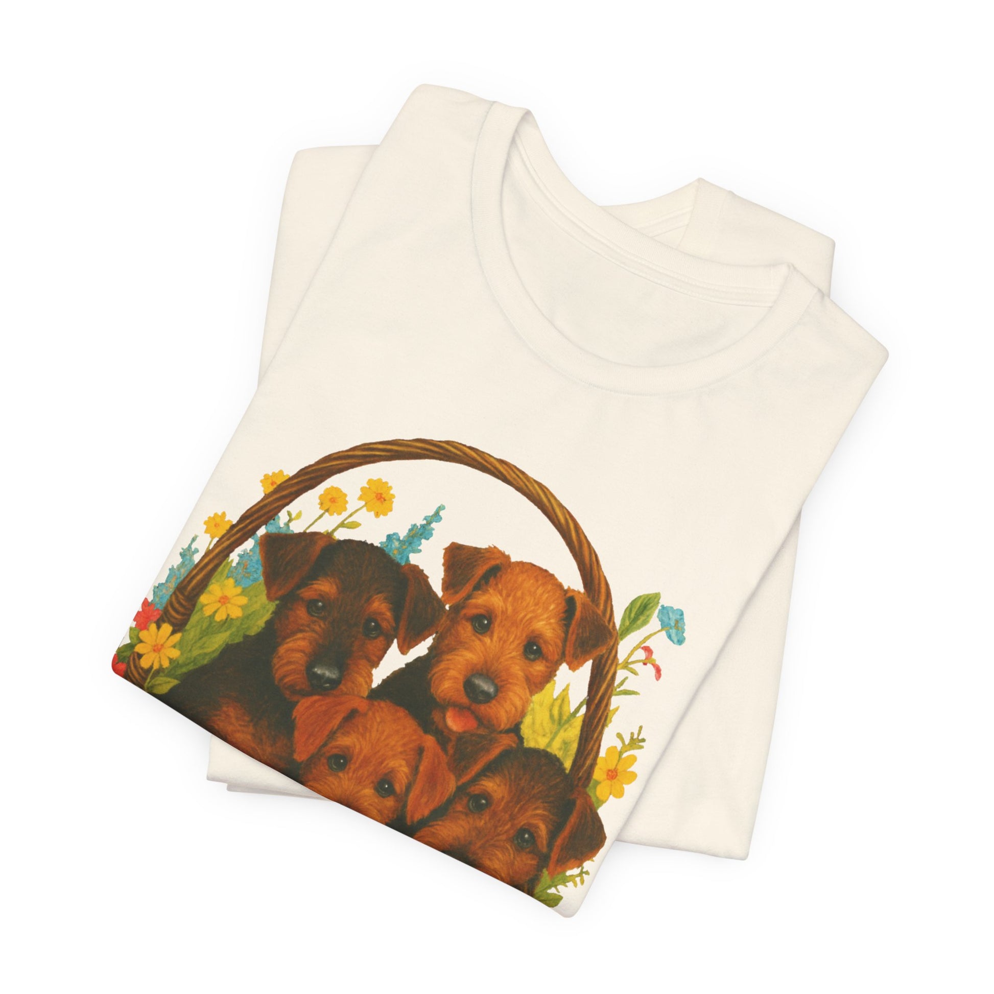 Airedale Terrier Puppy Basket TShirt