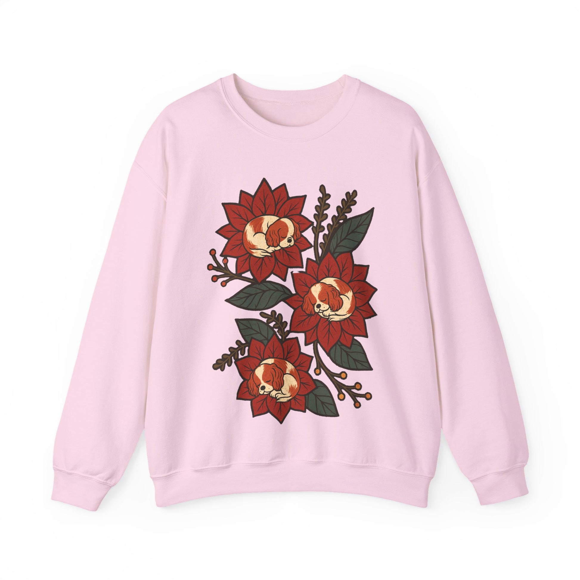 Blenheim Cavalier Christmas Flower Sweatshirt
