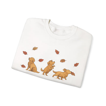 Golden Retriever Chasing Leaves Sweatshirt