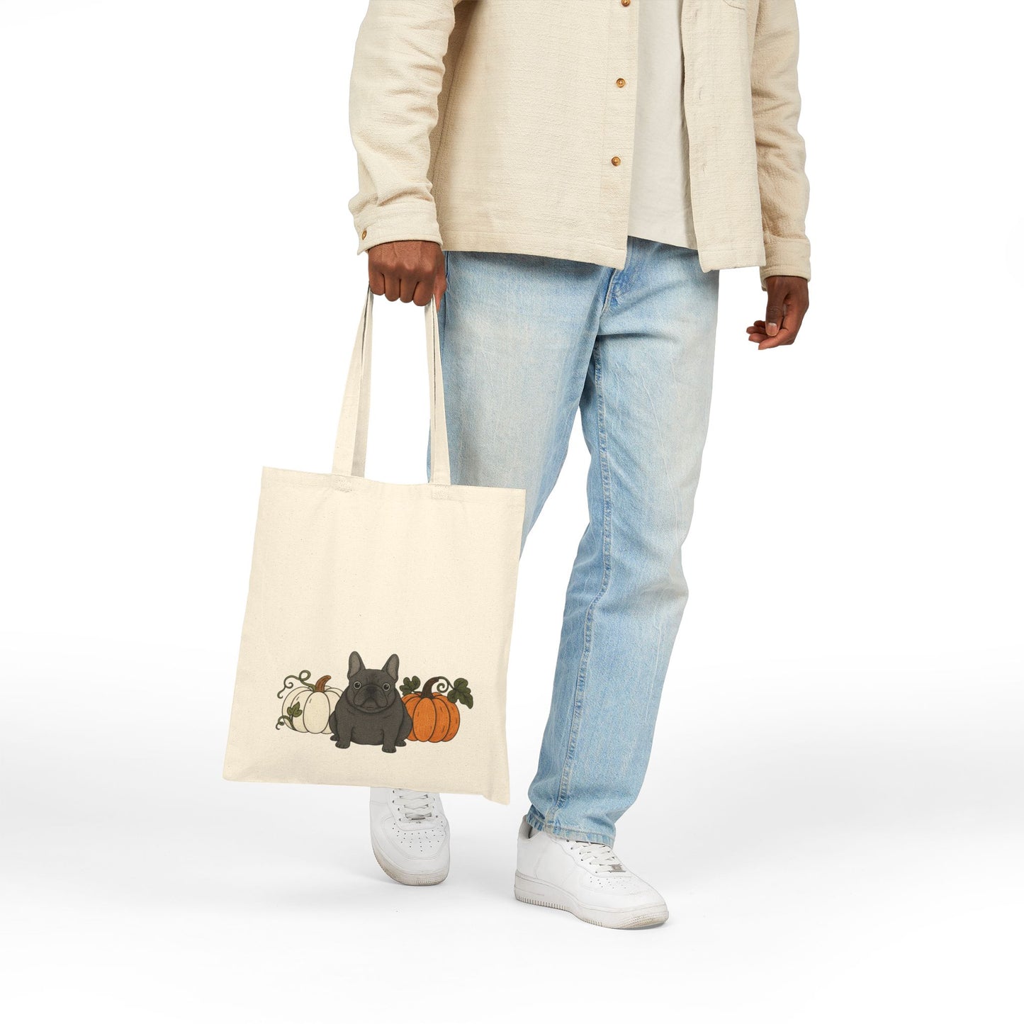 Black Frenchie Pupkin Tote Bag
