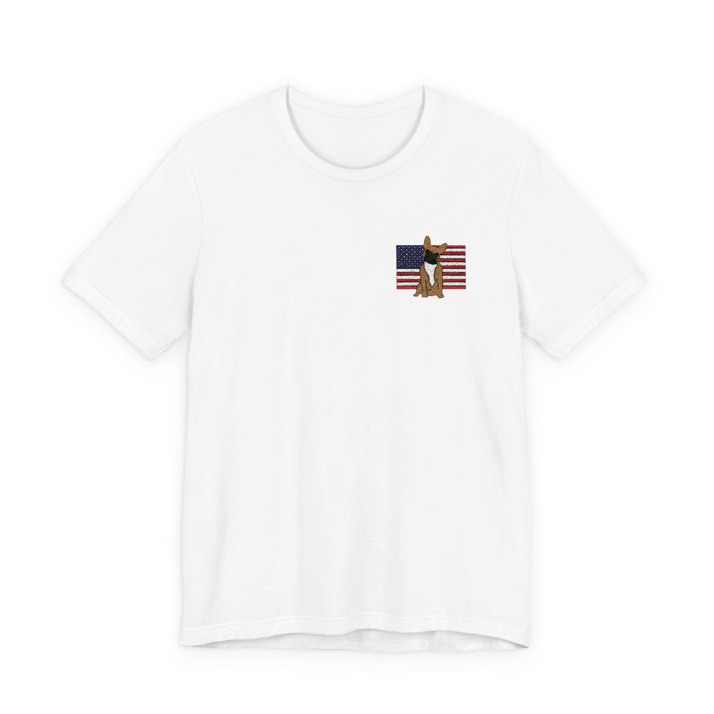 Embroidered Flag Fawn Frenchie TShirt