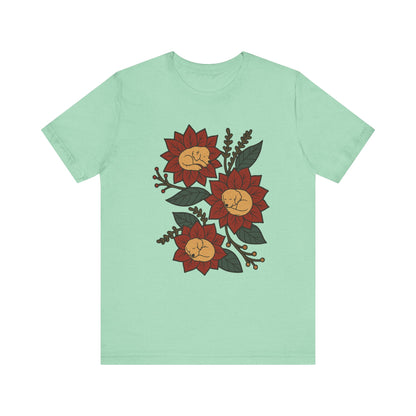 Golden Retriever Holiday Flowers Sleeping TShirt