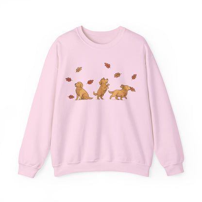 Golden Retriever Chasing Leaves Sweatshirt