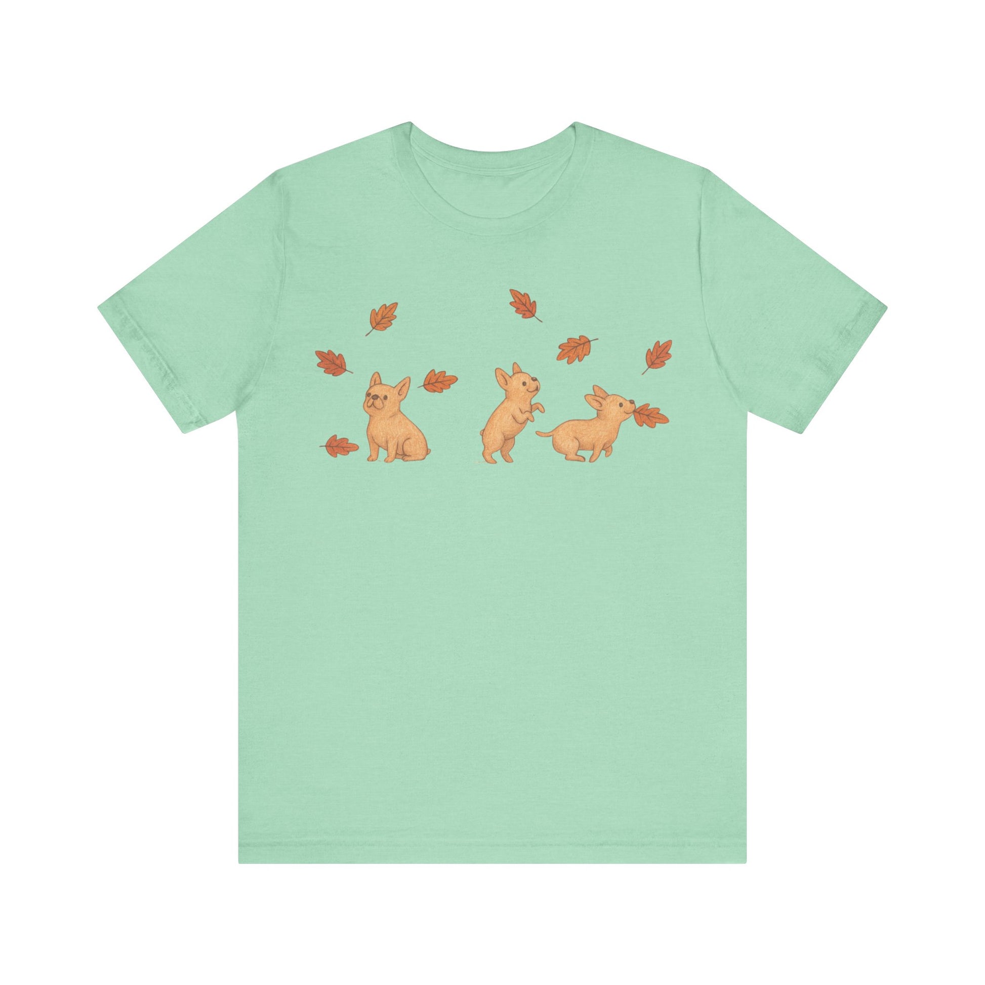 Fawn Frenchie Chasing Leaves TShirt