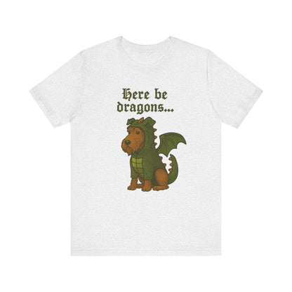 Airedale Terrier Here Be Dragons TShirt