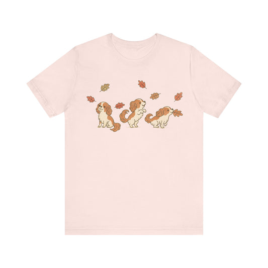 Blenheim Cavalier Chasing Leaves TShirt