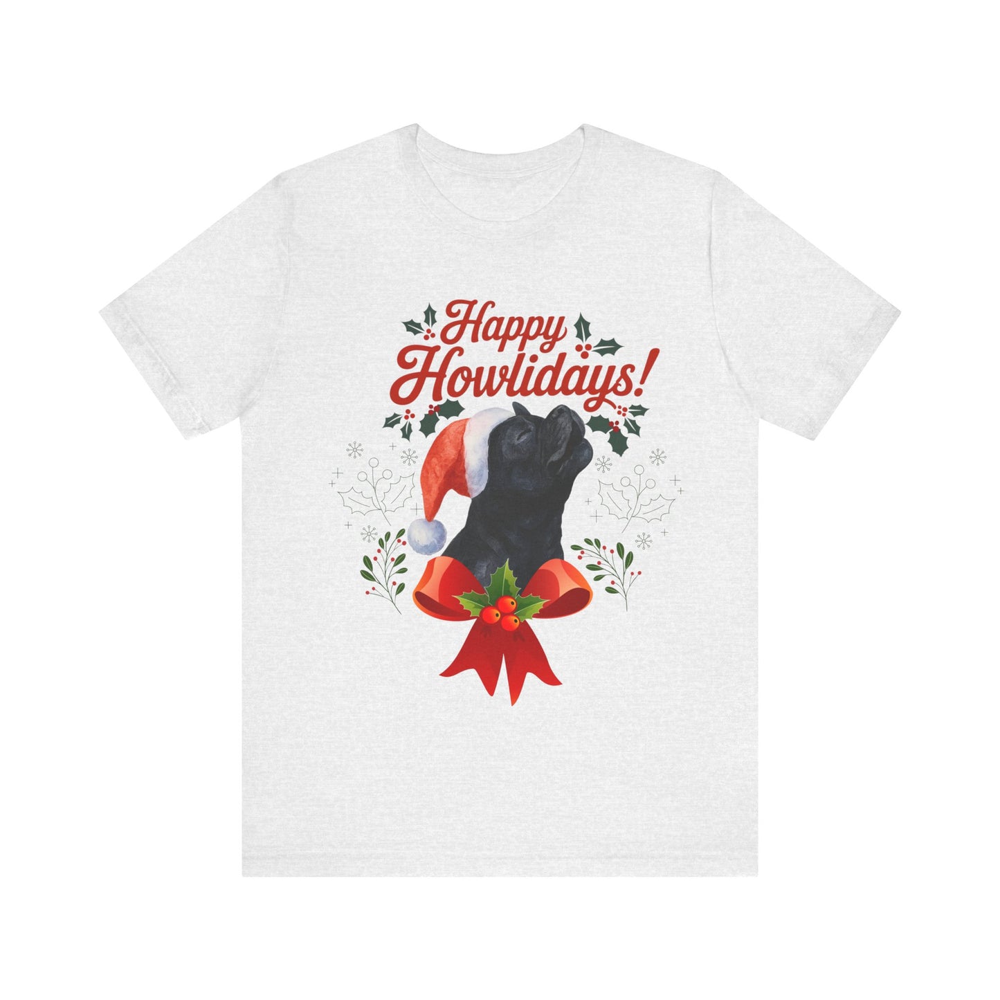 Black French Bulldog Happy Howlidays TShirt