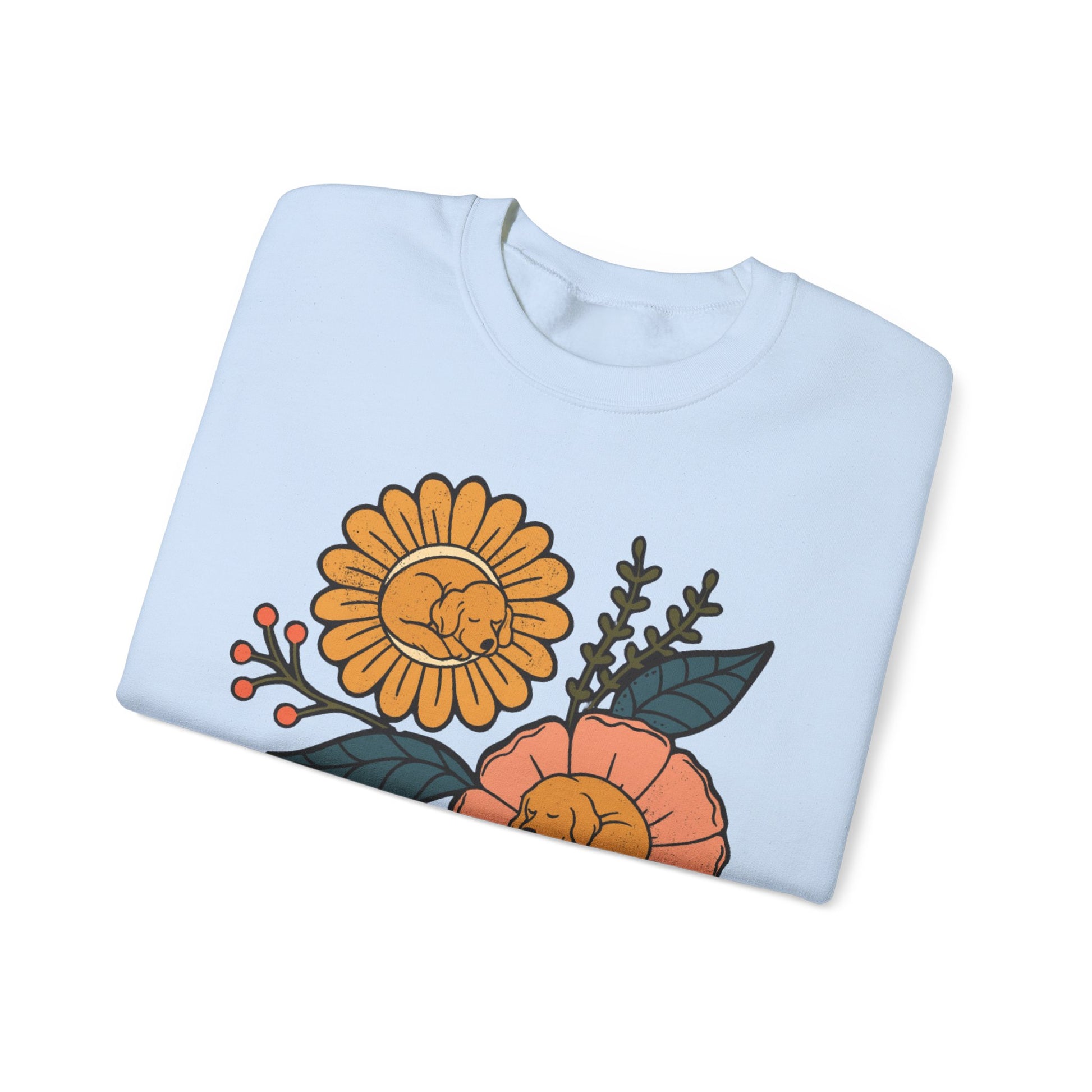 Golden Retriever Sleeping Flowers Sweatshirt