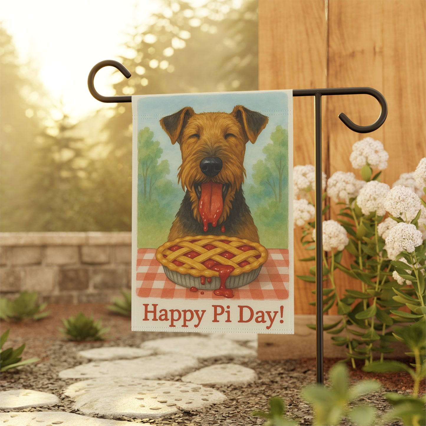 Airedale Terrier Pi Day Garden Flag