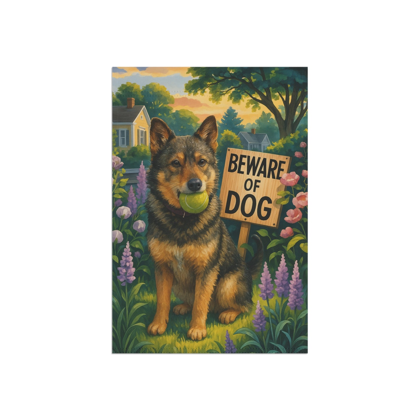 Custom Mutt Dog Beware Garden Flag