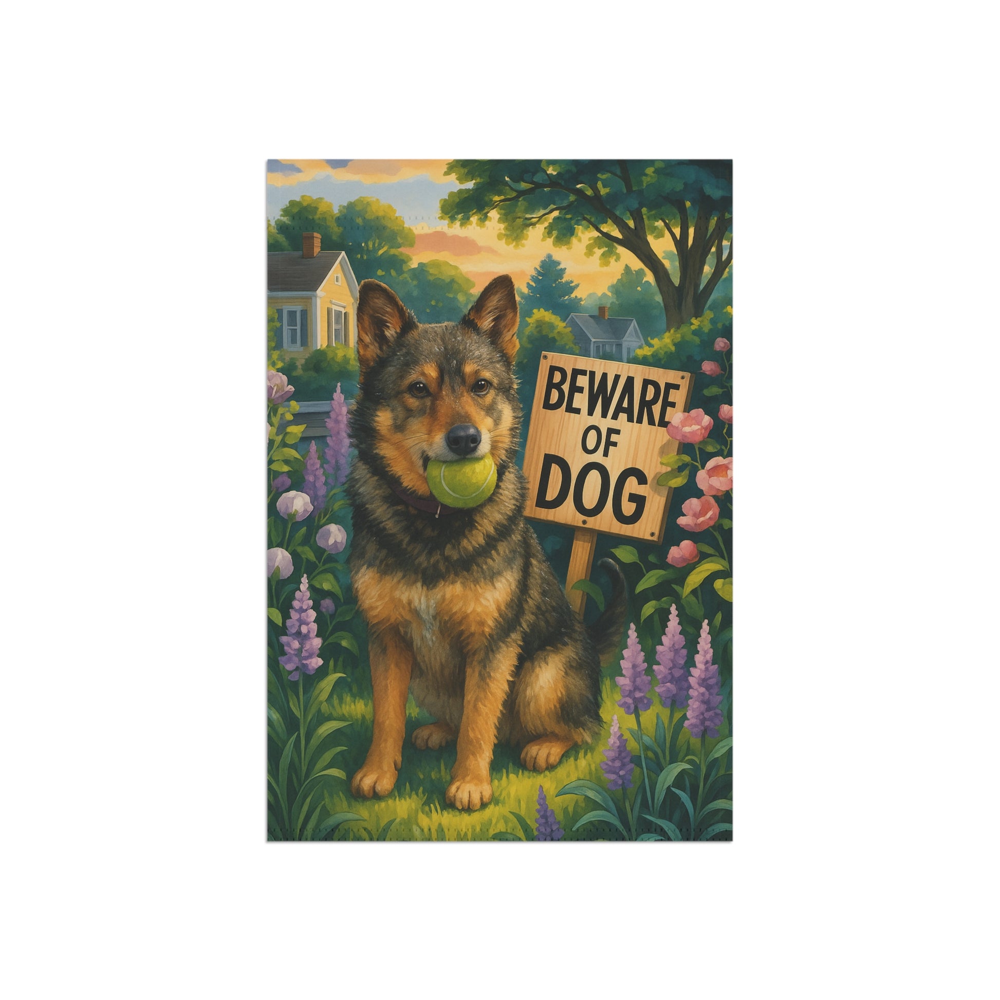 Custom Mutt Dog Beware Garden Flag
