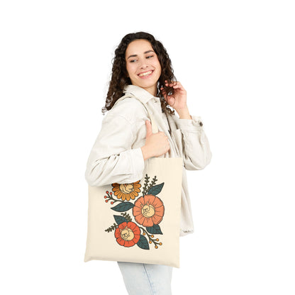 White Frenchie Sleeping Flowers Tote Bag