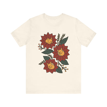 Fawn Frenchie Holiday Flowers Sleeping TShirt