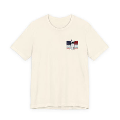 Embroidered Flag White Frenchie TShirt